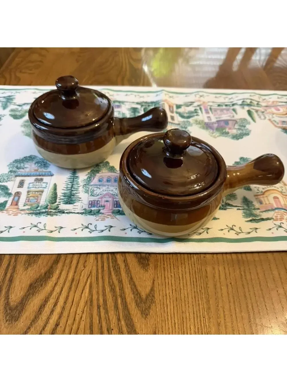 Vintage Ceremic French Onion Soup Crocks